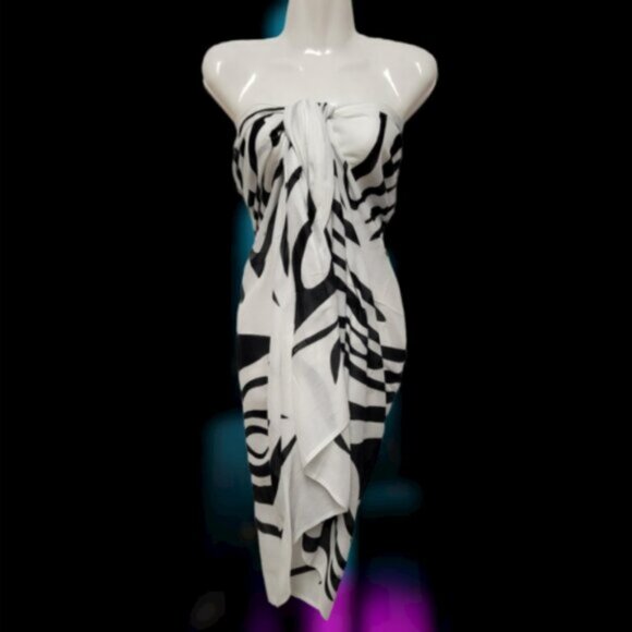 Womens Sarong Cotton Wrap, Handpainted Batik Wrapskirt Beach Pareo Beachwear-NEW - Picture 5 of 5